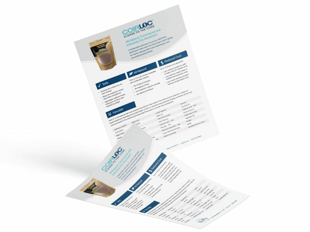 advancreative sell sheet example for COIRLOC | Industrial Brochure Design
