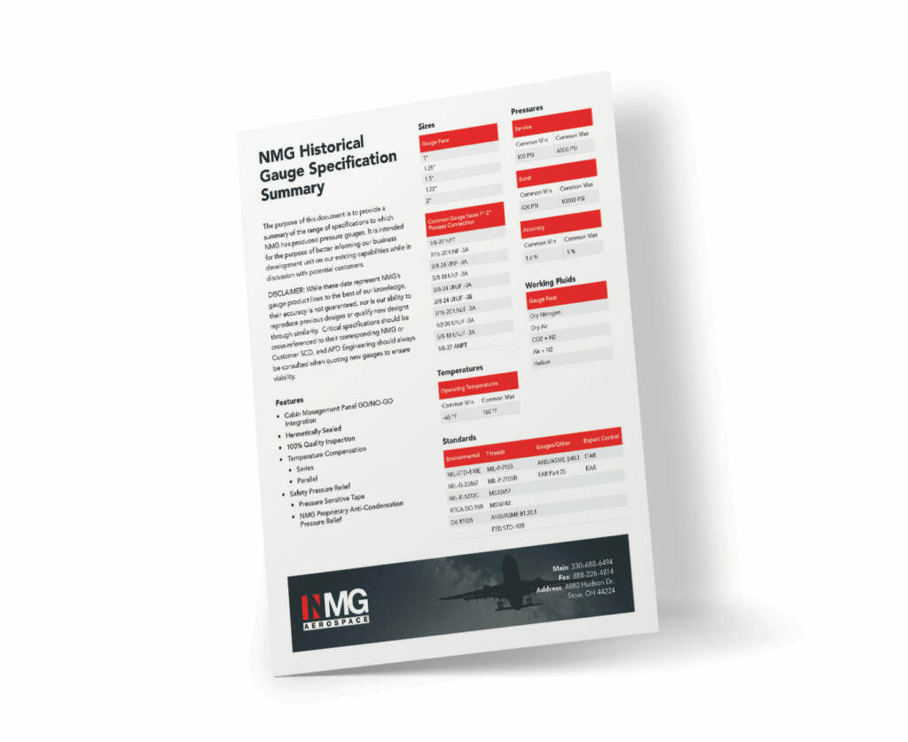 NMG Aerospace Sell Sheet Design